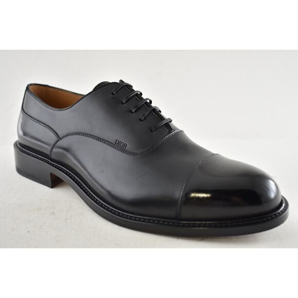 Dior Embassy Oxford Loafer Black Calfskin Leather Flat Lace Up Dress Shoes 44 11 - Picture 6 of 16